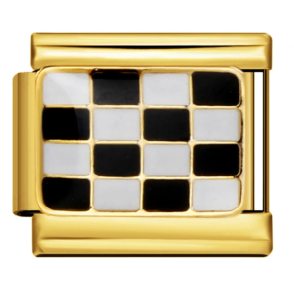 Golden Checkerboard Charm