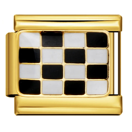 Golden Checkerboard Charm