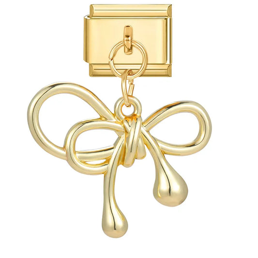 Gold Twisted Bow Charm